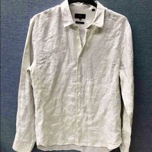 Vince, Men's Brown Striped Shirt, Size M